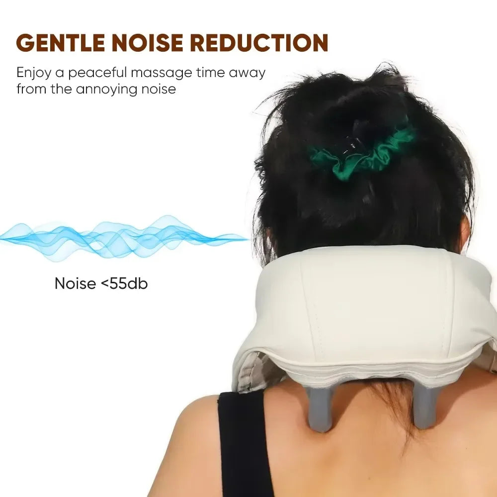 Wireless Neck and Back Massager with Shoulder Kneading and Cervical Relaxation Features
