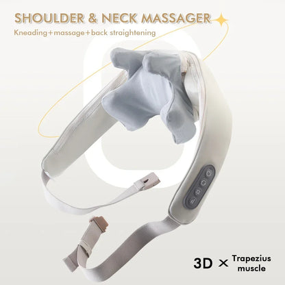 Wireless Neck and Back Massager with Shoulder Kneading and Cervical Relaxation Features